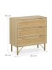 relaxdays Kommode in Natur/ Gold - (B)80 x (H)80 x (T)42 cm