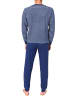 NORMANN Langarm Schlafanzug Pyjama Streifen in navy