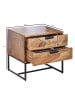 KADIMA DESIGN Nachttisch Massivholz / Metall 50x40x51 cm Nachtschrank