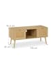 relaxdays TV-Lowboard "Rattan" in Natur - (B)100 x (H)45,5 x (T)40 cm
