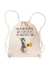 Mr. & Mrs. Panda Turnbeutel Pinguin Bier mit Spruch in Creme