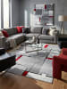 KADIMA DESIGN Teppich Niederflor Patchwork pflegeleicht Wohnzimmer Flur Esszimmer in Rot-Grau