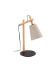 Licht-Erlebnisse Tischlampe (B)18 x (L)32 x (H)46 cm in Holz hell Greige (Grau-Beige) Schwarz