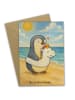 Mr. & Mrs. Panda Beileidskarte Pinguin Schwimmring Design ohne S... in Weiß