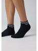 SNOCKS Retro Sneaker Socken aus Bio-Baumwolle Schwarz (Streifen) 4 Paar