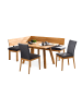 58 aufm Kessel ECKBANKGRUPPE Modern Danny 1 für 7 Personen Massivholz Kernbuche/Grau