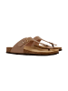 Divine Factory Leder-Pantoletten „Joy“ Braun