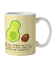 Mr. & Mrs. Panda Tasse Avocado Kern rollt mit Spruch in Gelb Pastell