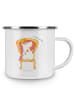 Mr. & Mrs. Panda Emaille Tasse Einhorn Prinzessin ohne Spruch in Weiß