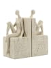 Mauro Ferretti Cremefarbene Buchstützen aus Kunstharz, 24 x 10 x 20,5 cm