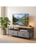 relaxdays TV Lowboard in Greige/ Schwarz - (B)120 x (H)50 x (T)40 cm