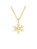 Alexander York Kette mit Anhänger SCHNEEFLOCKE in Gold aus 925 Sterling Silber, 2-tlg. in gold