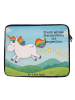 Mr. & Mrs. Panda Laptop Tasche Einhorn Happy Design mit Spruch in Weiß