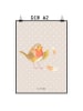 Mr. & Mrs. Panda Artprint Rotkehlchen Federn ohne Spruch in Beige Pastell