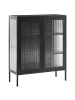 Beliani Vitrine LERRYN in Schwarz - (W) 90 x (H) 111 x (L) 35 cm