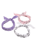 Urban Classics Urban Classics Unisex Multicolor Bandana 3-Pack in violet+white+rose