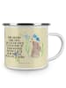 Mr. & Mrs. Panda Camping Emaille Tasse Hase Blume mit Spruch in Blumig