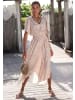 LASCANA Maxikleid in sand-beige bedruckt