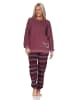 NORMANN Frottee Schlafanzug langarm Bündchen Tiermotiv in beere