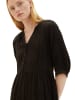 TOM TAILOR Denim Kleid DOBBY BABYDOLL in Schwarz