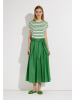 More & More bequemes, softes Kurzarmshirt, gestreift in green/offwhite