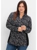 sheego Hemdbluse in schwarz-weiß-gemustert