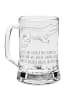 Mr. & Mrs. Panda Gravur Bierkrug Krokodil mit Spruch in Transparent