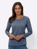 Sieh an! Langarm-Shirt in jeansblau