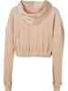 FUBU FUBU Damen FW231-014-1 FUBU Signature Allover Velours Short Hoodie in sand