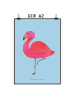 Mr. & Mrs. Panda Poster Flamingo Classic ohne Spruch in Blau Pastell