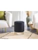 Beliani Pouf BRIGITTE in Schwarz/Silber - (W) 36 x (H) 44 x (L) 36 cm