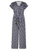 Betty Barclay Jumpsuit mit Eingrifftaschen in Dunkelblau/Weiß
