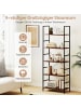COSTWAY 5-stufig Bücherregal 160 cm Standregal in Braun