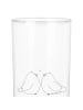 Mr. & Mrs. Panda Wasserglas Turteltauben Liebe ohne Spruch in Transparent
