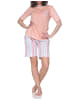 NORMANN Schlafanzug Shorty kurzarm Streifenoptik Übergrössen 125 205 90 667 in apricot