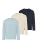 Man's World Langarmshirt in blaugrau/marine/beige