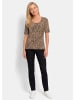 GOLDNER Jersey-Shirt mit Leo Print in caramel / schwarz / gemustert