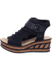 rieker Schaftsandalette in schwarz/schwarz