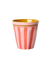 Rice Melamin Becher Organic Stripes in rot