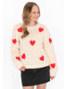 myMo Women Sweater in offwhite red