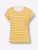 Sieh an! Rundhals-Shirt in gelb-ecru-geringelt