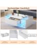 ABRIHOME Couchtisch mit 1 Schublade und LED in Weiß 100*50*31cm