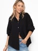 SASSYCLASSY Oversize Musselin Bluse in Schwarz