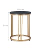 relaxdays Beistelltisch "MARMO" in Schwarz/ Gold - (H)51 x ø 41 cm