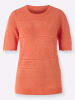 Sieh an! Ajour-Pullover in papaya