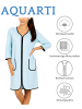 Aquarti Aquarti Damen Bademantel mit Reißverschluss 3/4 Ärmel in türkis