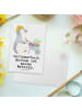 Mr. & Mrs. Panda Postkarte Pinguin Gartenarbeit mit Spruch in Weiß
