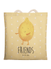 Mr. & Mrs. Panda Tasche Beste Freunde Zitrone mit Spruch in Gelb Pastell