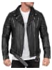 Reichstadt Reichstadt Herren Slim Fit Kunstlederjacke Silver Zipper  RS003PU Black XXXL