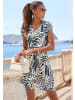 LASCANA Jerseykleid in marine-beige bedruckt